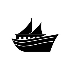 Sailing Boat Icon Water Travel Vector Symbol