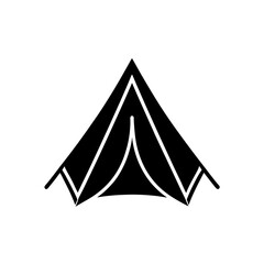 Fototapeta premium Outdoor Camp Tent Icon Camping Shelter Symbol