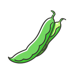 green bean icon, green bean vector illustration-simple illustration of green bean, perfect for green bean logos and icons