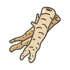 horseradish root icon, horseradish root vector illustration-simple illustration of horseradish root, perfect for horseradish root logos and icons