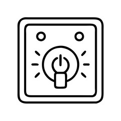 Electrical switch plate with on off toggle power button symbol vector illustration line art