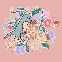 Naughty Cat Ceramic Chaos | Playful Design for T-Shirts , Flower, Ceramic, Pottery.