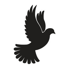 Dove silhouette  peace illustration vector design. 