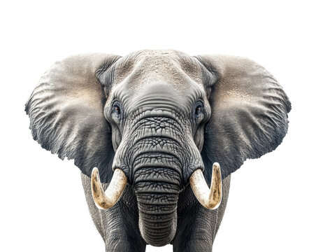 Majestic elephant encounter wildlife sanctuary animal portrait natural habitat view conservation awareness. Isolated on transparent background, png.