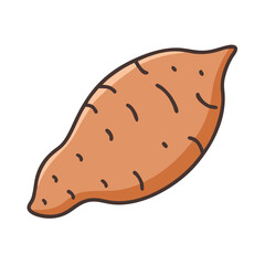 sweet potato icon, sweet potato vector illustration-simple illustration of sweet potato, perfect for sweet potato logos and icons