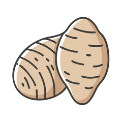 taro root icon, taro root vector illustration-simple illustration of taro root, perfect for taro root logos and icons