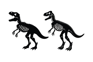 Dinosaur Skeleton Silhouette vector illustration