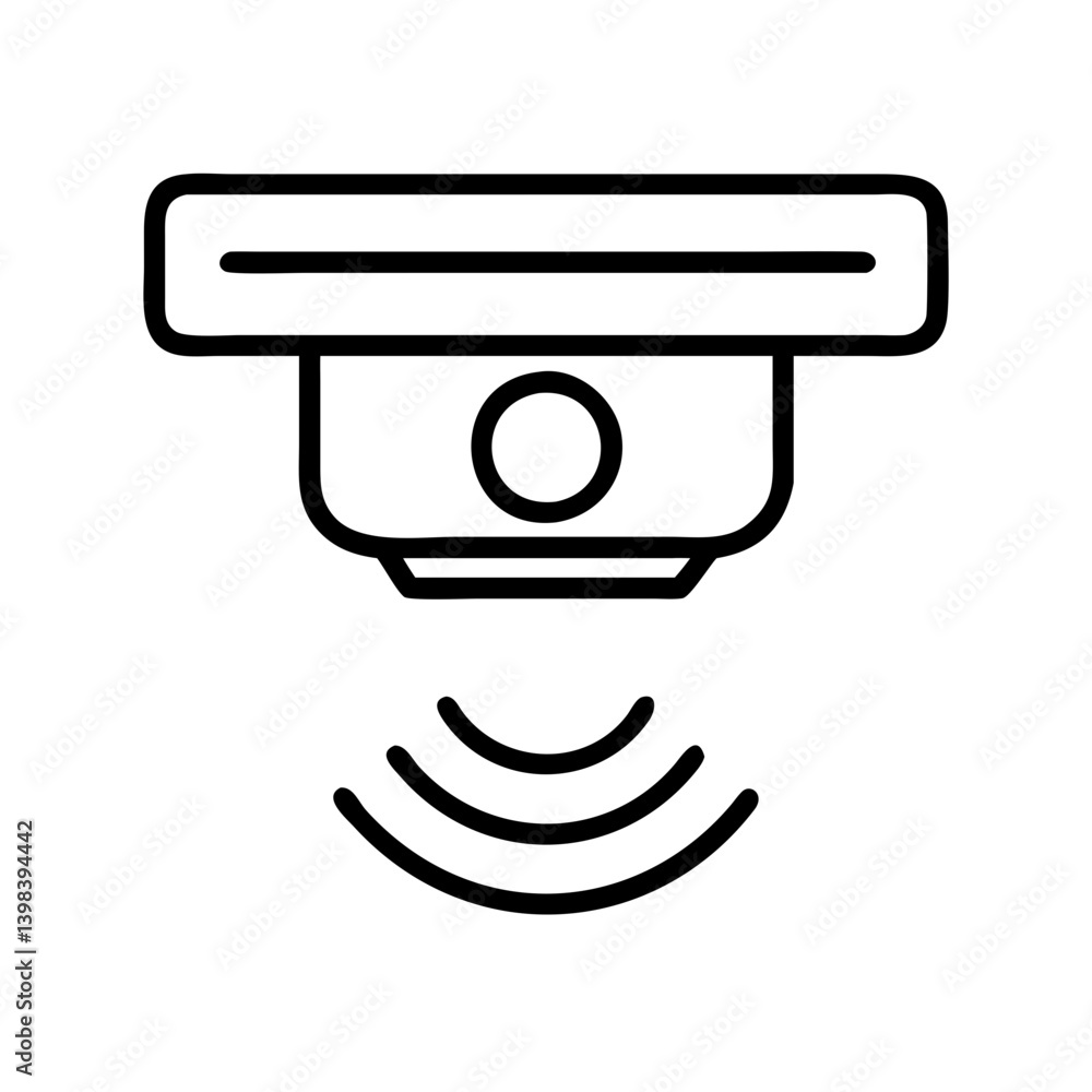 Poster motion sensor icon vector design, smart home automation, security system, detection technology devic