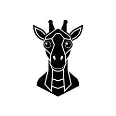 Fototapeta premium Futuristic Helmet Neon Gaming Giraffe Head Digital Animal