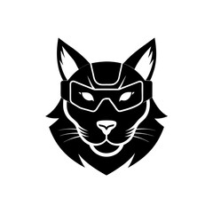 Fototapeta premium Glowing High Tech Visor Gaming Lynx Head Digital Art