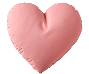 Soft Pink Heart-Shaped Pillow, A Symbol of Love and Comfort in a Minimalist Illustration, Perfect for Valentine's Day, Anniversaries, or Expressing Affection