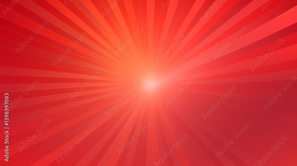 Poster a red radial gradient background featuring laser spiral rays, perfect for futuristic tech-themed dis