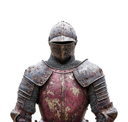 Medieval knight in armor portrait heroic concept. Isolated on transparent background, png.