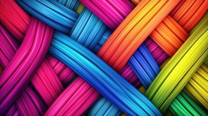 Colorful Interwoven Abstract Stripes Design