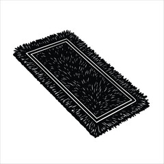 Coconut Fiber Doormat and black yellows color isolated on white background, home accessories for styling and hygiene