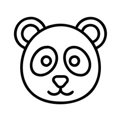 Panda bear face drawing vector illustration cute animal outline icon cartoon kawaii design simple art
