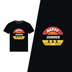 Happy summer t-shirt design vector 2025