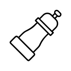 Isolated outline pepper grinder vector icon illustration for restaurant and kitchen use design