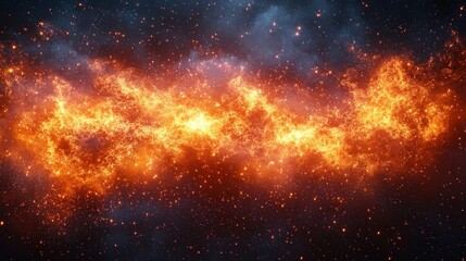 Obraz premium Cosmic Inferno: A Fiery Nebula in Deep Space