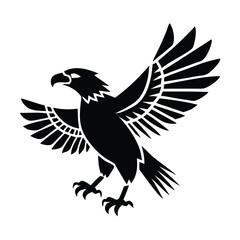 Fototapeta premium A big eagle in white background silhouette