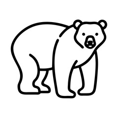 Isolated vector illustration of a bear for wildlife animal and nature themed designs and art