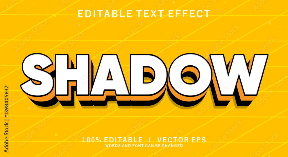 Poster shadow vector text effect with modern style design