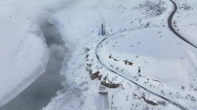 Eastern Express (Dogu Ekspresi) in the Winter Season Drone Video, Ankara to Kars Express, Kars Turkey (Turkiye)

