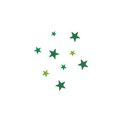 Happy St. Patrick Day poster with green stars. Decoration for greeting card, poster, banner, flyer, social media. Vector illustration.