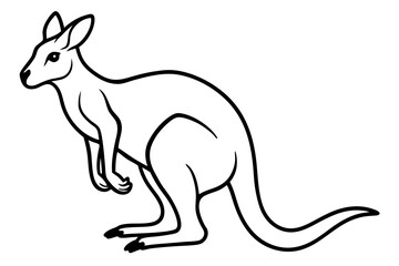 Minimalist Kangaroo Line Art Vector on White Background