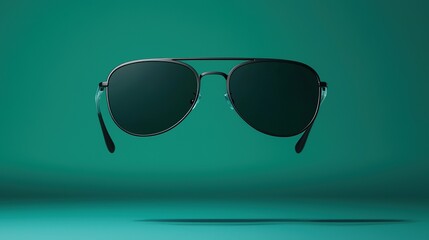 Floating stylish sunglasses studio setting product photography minimalist background eye-catching concept