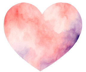 Fototapeta premium Watercolor Heart Illustration with Dreamy Pastel Tones, A Symbol of Love, Affection, and Artistic Expression, Perfect for Valentine's Day and Romantic Designs