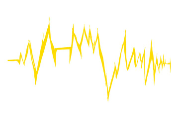 yellow sound wave graphic vector without background