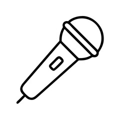Isolated microphone vector illustration for podcast recording studio and karaoke night design element