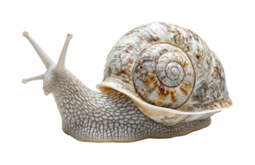 Slow and steady snail on a nature isolated scene. Isolated on transparent background, png.