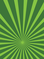 Abstract background with cartoon rays of green color.