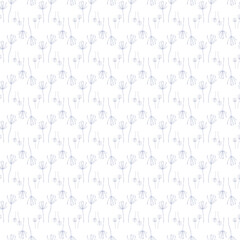 Summer Flowers At Dawn Seamless Vector Pattern Design 