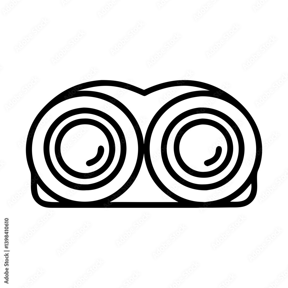 Poster binoculars vector icon illustration, optical instrument for viewing distant objects design