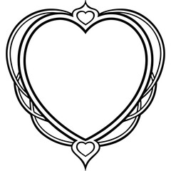 Simple heart outline for picture frames
