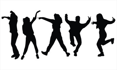 silhouettes of dancing people