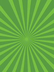 Abstract background with cartoon rays of green color.