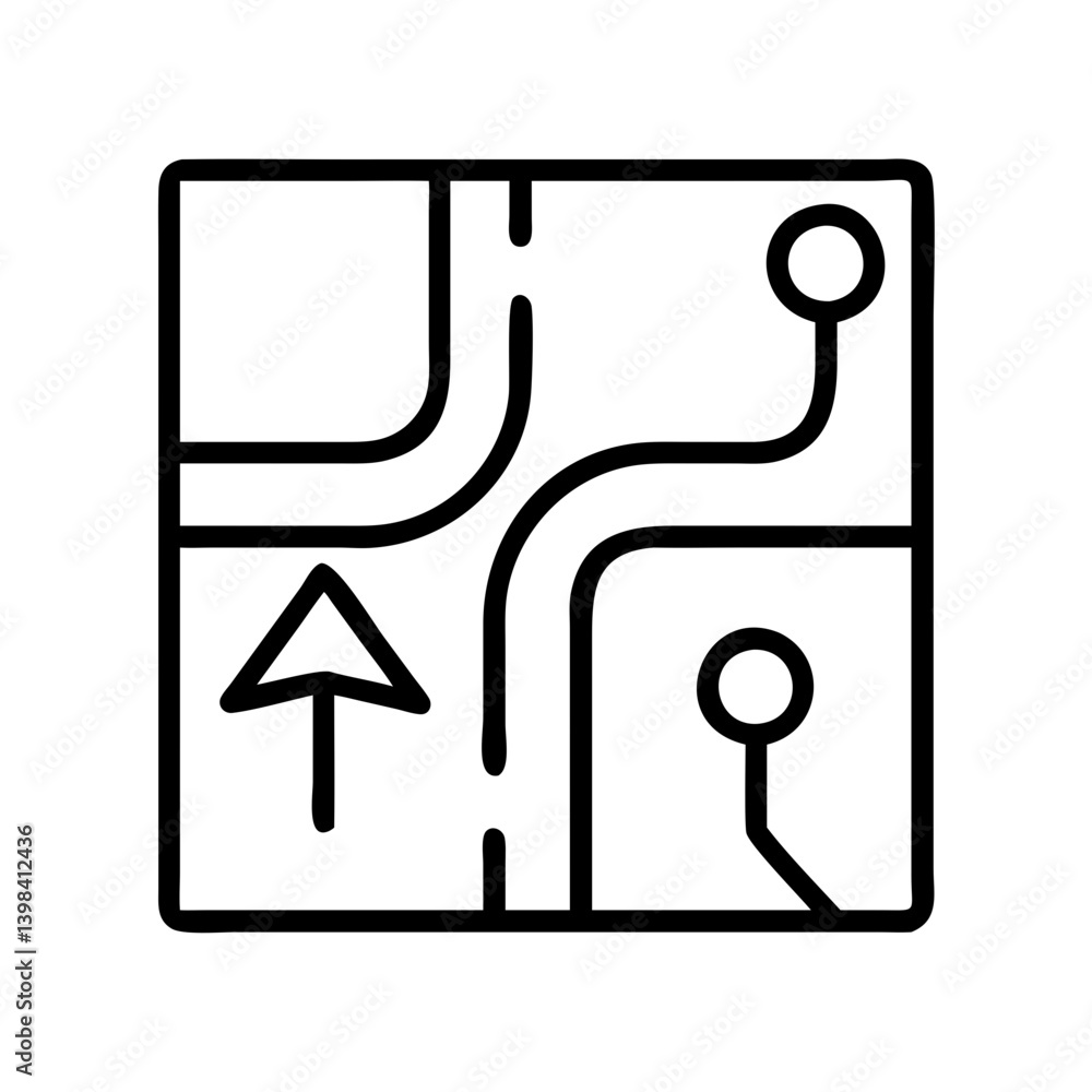 Poster Find your way with this map icon showing direction and location for gps navigation systems