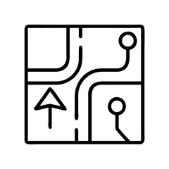 Find your way with this map icon showing direction and location for gps navigation systems