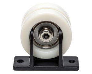 A compact roller assembly for mechanical systems on a transparent background