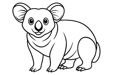 Minimalist Koala Line Art Vector on White Background