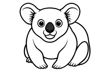 Minimalist Koala Line Art Vector on White Background