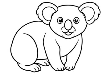 Minimalist Koala Line Art Vector on White Background