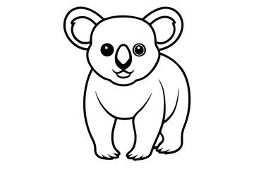 Minimalist Koala Line Art Vector on White Background