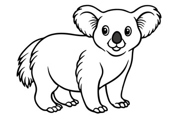 Minimalist Koala Line Art Vector on White Background
