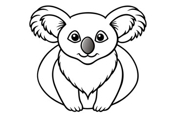 Minimalist Koala Line Art Vector on White Background