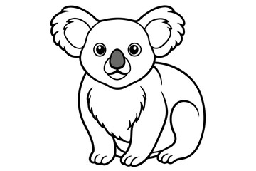 Minimalist Koala Line Art Vector on White Background